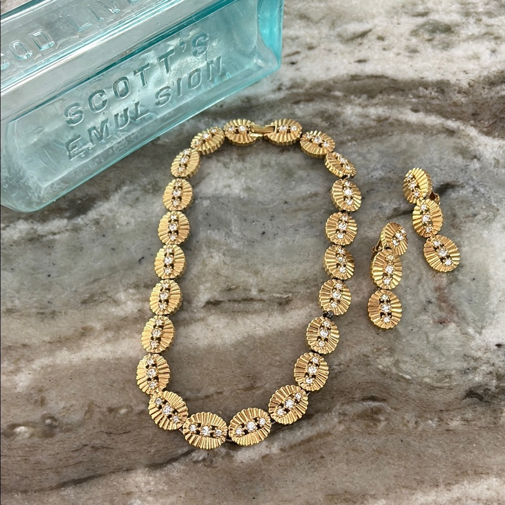 Vintage gold and rhinestone set